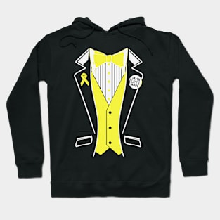 Tuxedo Faith Love Hope Hydrocephalus Awareness Yellow Ribbon Warrior Hope Cure Hoodie